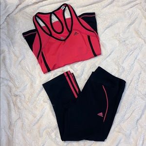 Adidas Workout Size S Top and Size M Bottom
